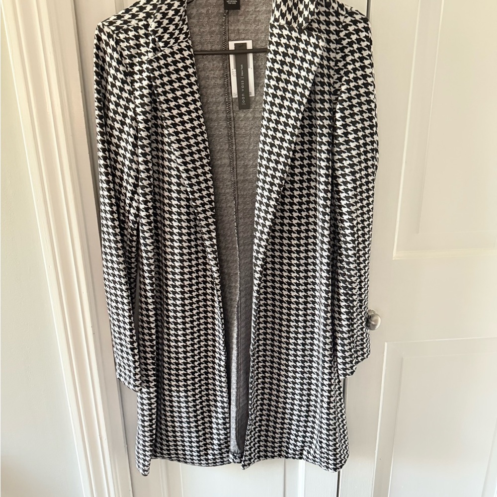 Joan Vass Monochrome Houndstooth Unconstructed Blazer/Jacket NWT
